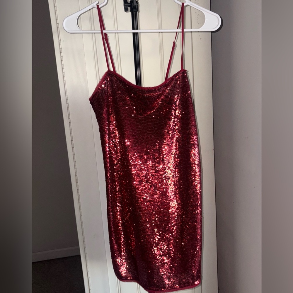 Free People Canyon Red Sequin Dress